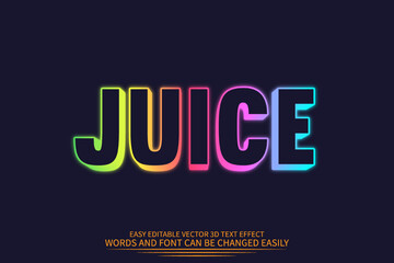 juice 3D Editable Text effect