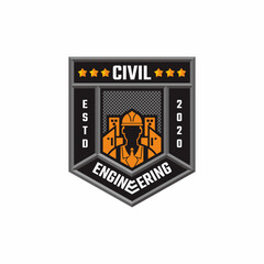 Civil Engineering Vector Logo Template Design