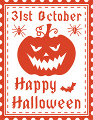 31st October happy Halloween stamp sign svg
