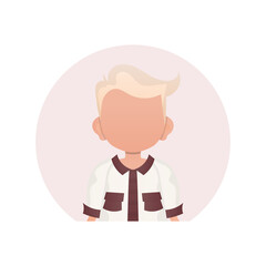 Fototapeta premium Avatar of a cute little boy. Cartoon style. .