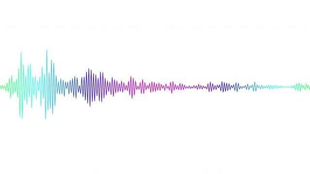 Sound wave isolated on white background. Multicolored digital sound wave equalizer. Audio technology wave concept and design under the concept of colorful emphasize simplicity.