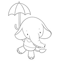 Cute elephant outline 