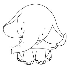 Cute elephant outline 