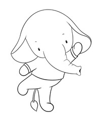 Cute elephant outline 