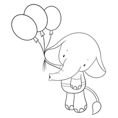 Cute elephant outline 