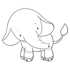 Cute elephant outline 