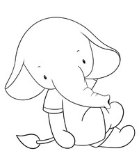 Obraz premium Cute elephant outline 