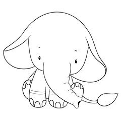 Cute elephant outline 