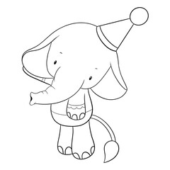 Cute elephant outline 