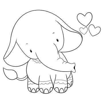 Cute elephant outline 