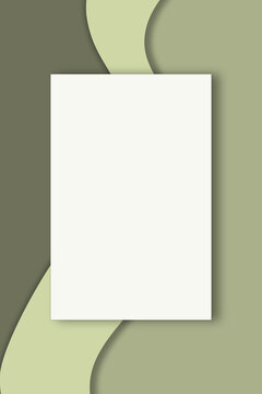 modern minimal wavy green background with blank paper page