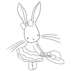 Cute bunny outline 