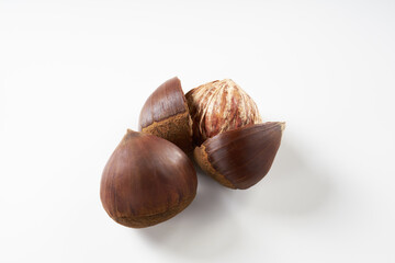 栗を白背景で