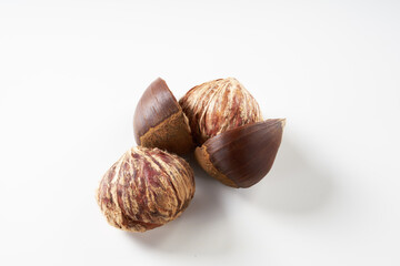 栗を白背景で