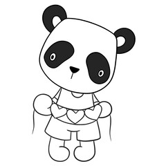 Obraz na płótnie Canvas Cute panda outline 