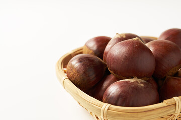 栗を白背景で