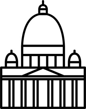 recommend clip art: outline simplicity drawing of saint paul cathedral landmark front elevation view.