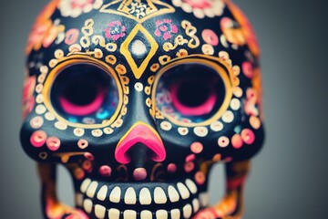 Naklejka premium Calavera Sugar Skull Dia de Los Muertos