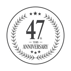 Luxury 47th years anniversary vector icon, logo. Graphic design element