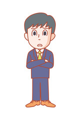 社内でトラブルが起き、解決策を探っている若い男性社員