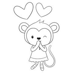 Cute monkey outline 