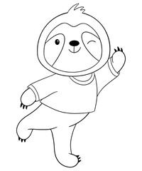 Cute sloth outline 