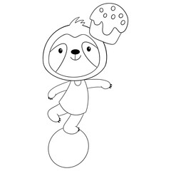 Cute sloth outline 