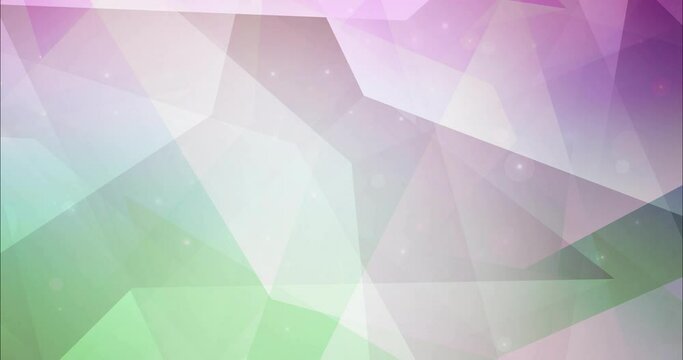 4K looping light pink, green video with polygonal shapes. Abstract holographic concept in motion style. Movie for a cell phone. 4096 x 2160, 30 fps. Codec Photo JPEG.