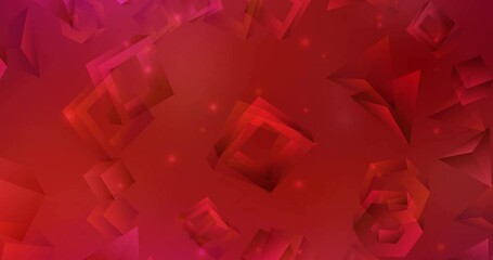 4K looping light red video sample in rectangular style. Abstract animation with squares in polygonal style. Clip for your commercials. 4096 x 2160, 30 fps.