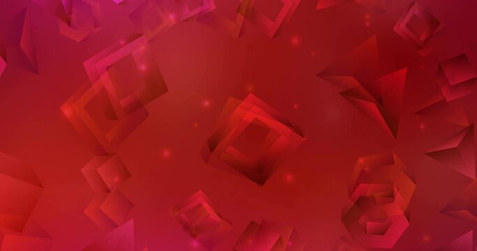 4K looping light red video sample in rectangular style. Abstract animation with squares in polygonal style. Clip for your commercials. 4096 x 2160, 30 fps.