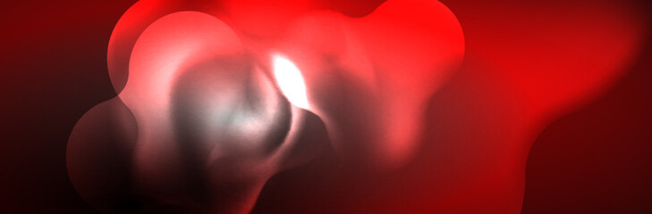 Glowing neon lights abstract shapes composition. Magic energy concept. Template for wallpaper, banner, background or landing