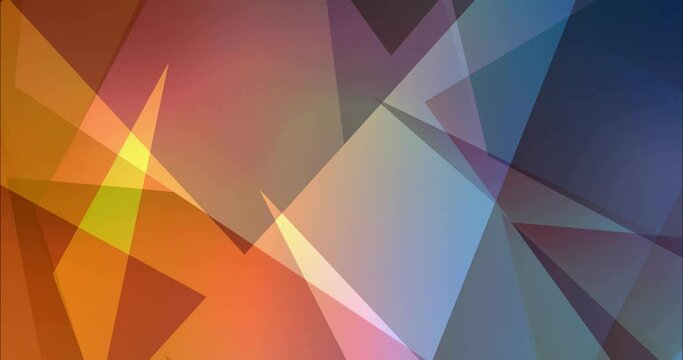 4K looping dark blue, yellow video with polygonal shapes. Flowing colorful lights in motion style with gradient. Film business advertising. 4096 x 2160, 30 fps. Codec Photo JPEG.
