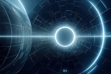 Portal between galaxies. heavenly portal. 3d rendering. Raster illustration.
