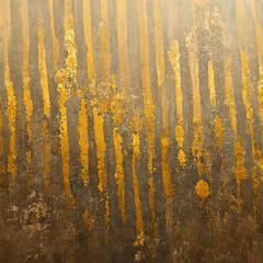 Aged wooden background with streaks of gold paint