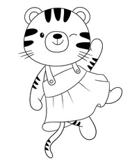Cute tiger outline 