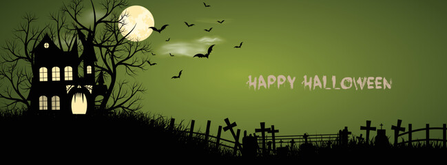 Modern facebook cover page design for halloween concept