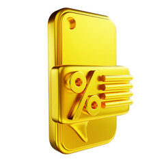 3D illustration golden mobile discount