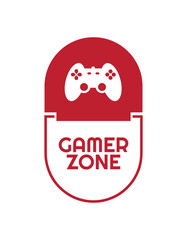 gamer zone sign on white background	