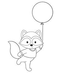 Cute raccoon outline 