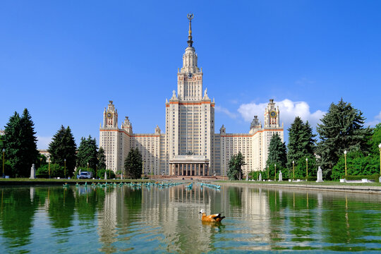 View of Main Building Of Moscow State University On Sparrow Hills.