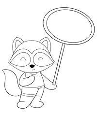 Cute raccoon outline 