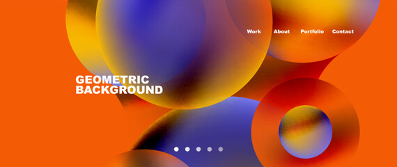 Liquid shapes with flowing gradient colors. Round elements and circles. Vector illustration for wallpaper, banner, background, leaflet, catalog, cover, flyer