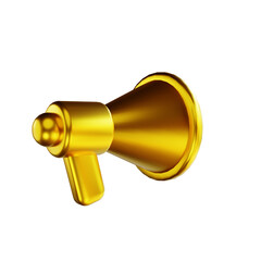 3D illustration golden megaphone