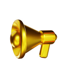 3D illustration golden megaphone