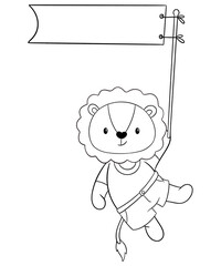 Cute lion outline 