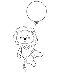 Cute lion outline 