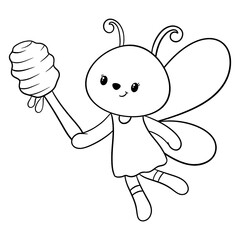 Cute bee outline 