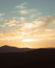 sunset over the mountains