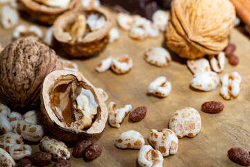 Fototapeta na wymiar nuts and chocolate