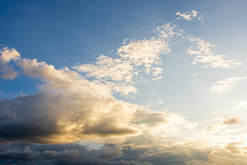 Colorful evening sky sunset clouds amazing nature background and peaceful sunset.